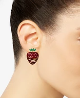 Ajoa by Nadri 18k Gold-Plated Mixed Stone Chocolate-Covered Strawberry Drop Earrings