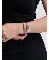 Devata Bali Bangle Bracelet in Sterling Silver, Fit Small to Medium Wrist