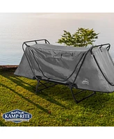 Kamp-Rite Original Quick Setup 1 Person Elevated Cot, Lounge Chair, & Tent, Gray