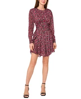 1.state Women's Floral-Print Fit & Flare Mini Dress