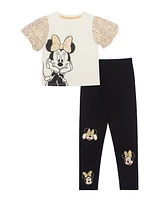 Disney Girls Minnie Mouse Long Sleeve 2pc Legging set