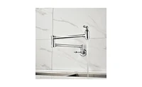 Slickblue Wall-Mount Folding Pot Filler Faucet for Space-Saving and Convenient Kitchen Use