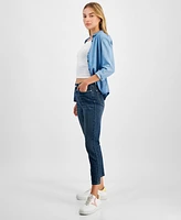 Indigo Rein Juniors' Curvy Cropped Mid-Rise Jeans