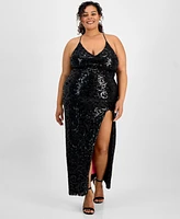 pear culture Trendy Plus Patterned Sequin A-Line Dress