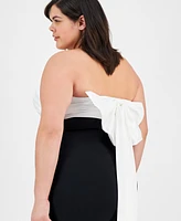 City Studios Plus Bow-Back Sleeveless Gown