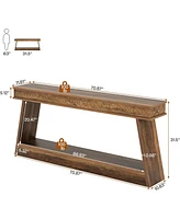 Tribesigns Farmhouse Entryway Table, 70.87-Inch Console Table with Storage, Wood Sofa Table Behind The Couch, Industrial Hallway Accent Table for Livi