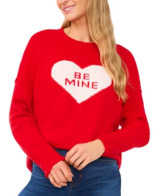 CeCe Women's Be Mine Crewneck Sweater