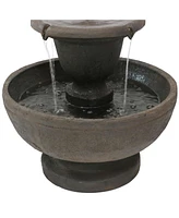 Sunnydaze Decor Streaming Falls Polyresin Outdoor 2-Tier Water Fountain