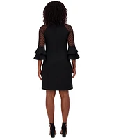 Jessica Howard Women's Contrast-Sleeve Keyhole Sheath Dress