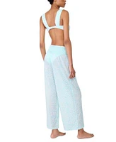 Kate Spade New York Womens Shirred Strap Bikini Top Cotton Smocked Waist Cover Up Pants