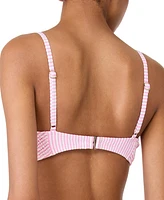 Kate Spade New York Women's Striped Smocked Bikini Top