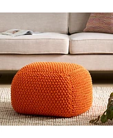 Streamdale Furniture Hollis Knitted Cotton Pouf Cube 20 X 20 X 16 Pouf