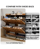 gaomon Shoe Cabinet with 4 Flip Drawers,Freestanding Shoe Storage Cabinet Organizer for Entryway,Shoe Rack Cabinet,Dry and wet Separation Shoe Organiz
