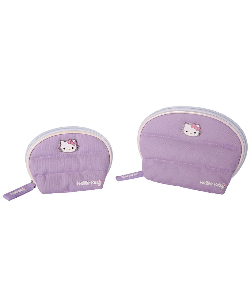 Hello Kitty Sanrio Purple Large and Small Dome Cosmetic Travel Bag