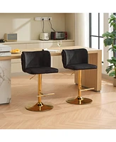 Streamdale Furniture Swivel Barstools Adjusatble Seat Height With Gold