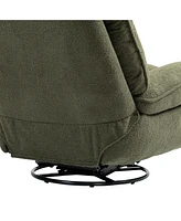 Streamdale Furniture 360 Swivel Recliner Adjustable Chair Chenille Glider Swivel Reclining Sofa Chair with Black Metal Round Base