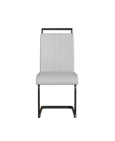 Modern Dining Chairs, Pu Faux Leather High Back Upholstered Side Chair with C-shaped Tube.Black Metal Legs for Dining Room Kitchen Vanity Patio Club G