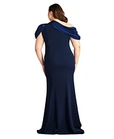 Tadashi Shoji Women's Carlene Shoulder Drape Gown