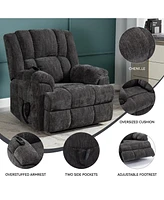 Dual Motor Heat Massage Infinite Position Up to 350 Lbs Electric Power Lift Recliners with Power-Remote, Medium-firm and Heavy Duty, Grey