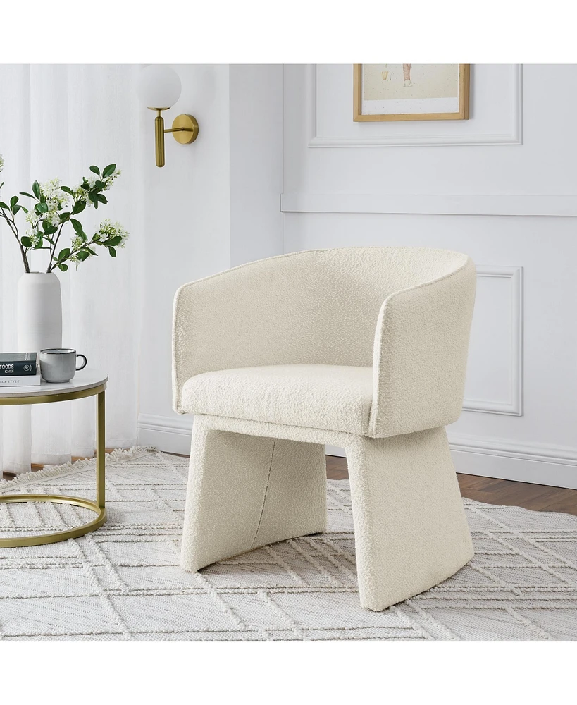 Streamdale Furniture Modern style simple and elegant chair, beige leisure chair, suitable for dining/bedroom/living room/reception desk (assembly requ