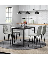 Streamdale Furniture Dining Chairs Set of 4, Modern Kitchen Dining Room Chairs, Velvet Dining Chair Upholstered Cushion Seat and Sturdy Metal Legs