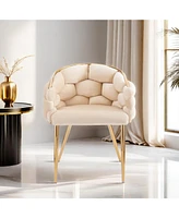 Streamdale Furniture Set of 2 Luxury Handmade Accent Chair with Gold Legs, Modern Velvet Armchair for Living Room and Bedroom