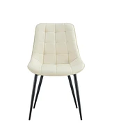 Streamdale Furniture Modern Fabric Dining Chair with Stylish Grid Pattern