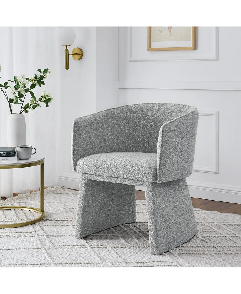 Streamdale Furniture Modern style simple and elegant chair, grey leisure chair, suitable for dining/bedroom/living room/reception desk (assembly requi