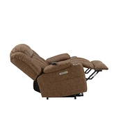 Streamdale Furniture Omarion Power Recliner w/Lift, Heating & Massage, Brown Leather Aire