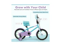 Hongge Kids Bike with Adjustable Handlebar and Saddle Purple