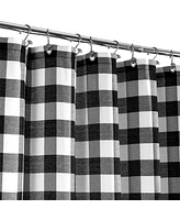 Awesome Home Cotton Blend Woven Check Waterproof Shower Curtain, 72"X72"