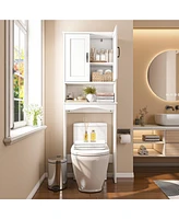 Lovmor Shaker 23.6 in. W x 65 in. H x 8.25 in. D Over The Toilet Storage with Doors & Open Shelves