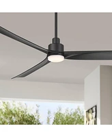 60" Sailplane Modern Industrial Indoor Outdoor Ceiling Fan 3 Blade Led Light Remote Control Matte Finish Blades Bedroom Patio Living Room Kitche