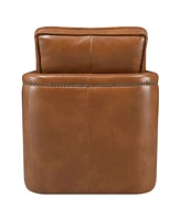 Streamdale Furniture Rocha Accent Chair w/Swivel, Brown Leather Aire