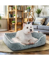 Details Microsuede Pet Bed, Dog Beds for Small Dogs and Cats, Calming Cuddler Bed for Pets with Sides and Plush Center