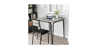 gaomon Dining Table for 2, Small Table and Chairs Set of 2, Square Dinette Set for 2, Dinner Table Set,Grey