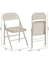 gaomon Folding Chairs Set of 4, Foldable Chairs with Metal Frame Hold Up to 350 Pounds