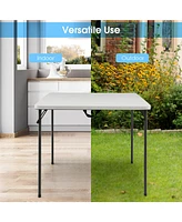Sugift Folding Camping Table with All-Weather Hdpe Tabletop and Rustproof Steel Frame