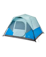 Outbound QuickCamp 6 Person 3 Season Cabin Tent with Rainfly and Carry Bag, Blue