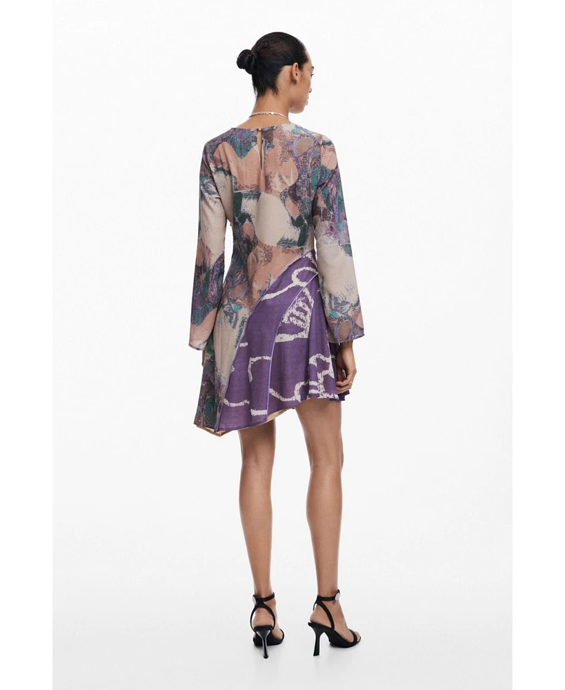Desigual Women's Asymmetric printed dress