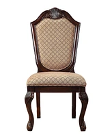 Streamdale Furniture Chateau De Ville Side Chair (Set-2), Fabric & Espresso