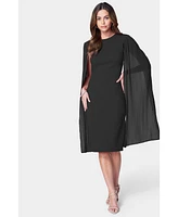 Bebe Women's Cape Sleeve Midi Dress