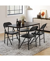 Folding Chairs Set of 2, Foldable Chairs with Metal Frame Hold Up to 350 Pounds