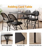 gaomon Folding Table, Portable Folding Card Rectangle Table with Sturdy Metal Frame