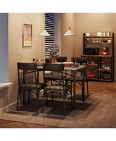 gaomon Dining Table Set, Kitchen Table and Chairs for 4, Table Set with 4 Upholstered Chairs, 5 Piece Dining Table Set,Grey