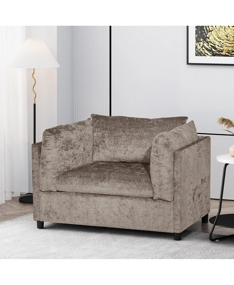 Streamdale Furniture Luxurious Textured Club Chair With Plush Pillows And Cozy Design