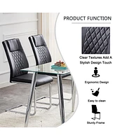 Streamdale Furniture Modern Dining Chairs with Faux Leather Padded Seat Dining Living Room Chairs Upholstered Chair with Metal Legs Design for Kitchen