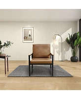 Lounge, living room, office or the reception area Leathaire accent arm chair with Extra thick padded backrest and seat cushion sofa chairs, Non-slip a