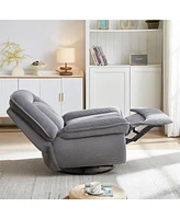 360 Degree Corduroy Swivel Upholstered Manual Recliner Chair, Theater Recliner Sofa, Nursery Glider Rocker for Living Room