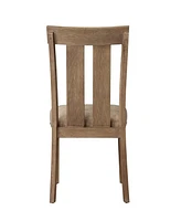 Streamdale Furniture Nathaniel Side Chair (Set-2), Slatted Back, Fabric & Maple (2Pc/1Ctn)